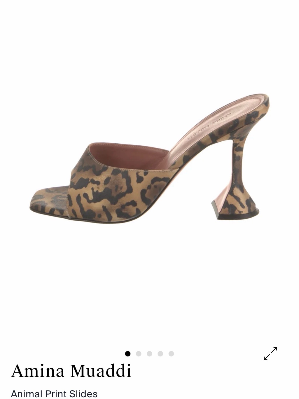 Amina Muaddi Leopard Print Mules In Brown And Black- Size 38- Great Condition